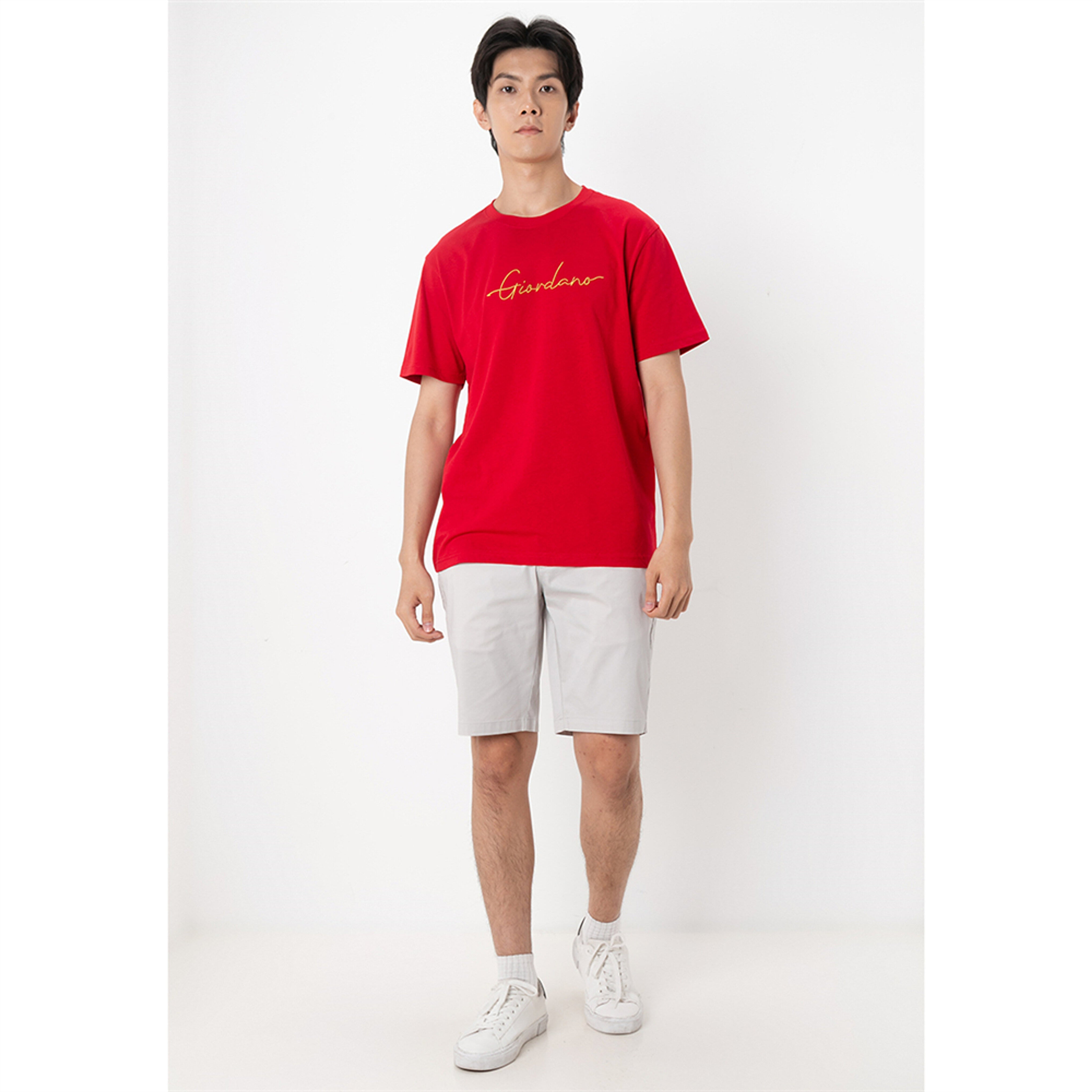 تيشيرتات قطنية قصيرة الأكمام برقبة دائرية وطبعة أنيقة (تيشيرتات مميزة)