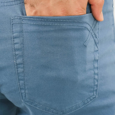 Cotton/Spandex Rise Regular Tapered Khakis (180 Elastic Waist band)
