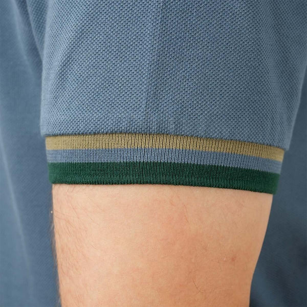 Cotton Pique Flat Knitted Collar Short Sleeve Slim Embroidery Solid Polo