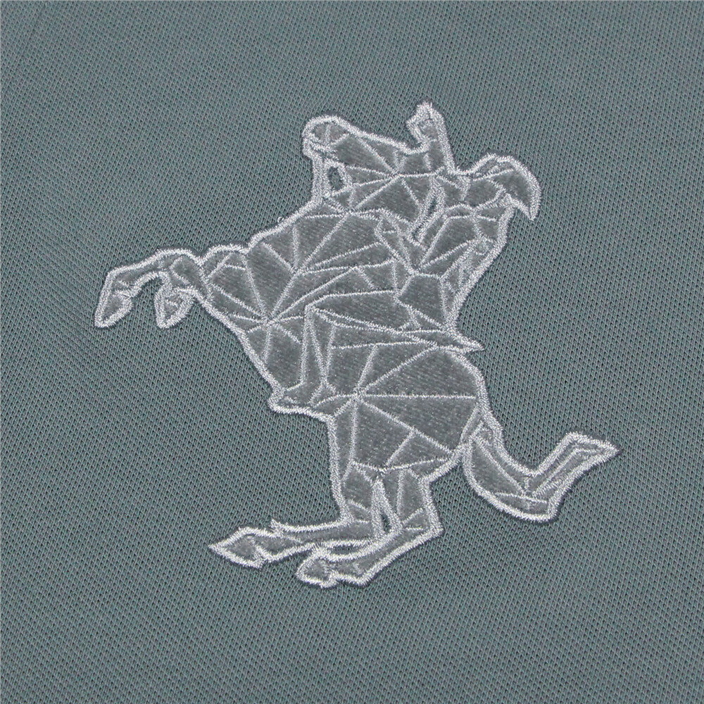 Cotton/Lycra Pique Knitted Collar Short Sleeve Slim Embroidery Bold Polo