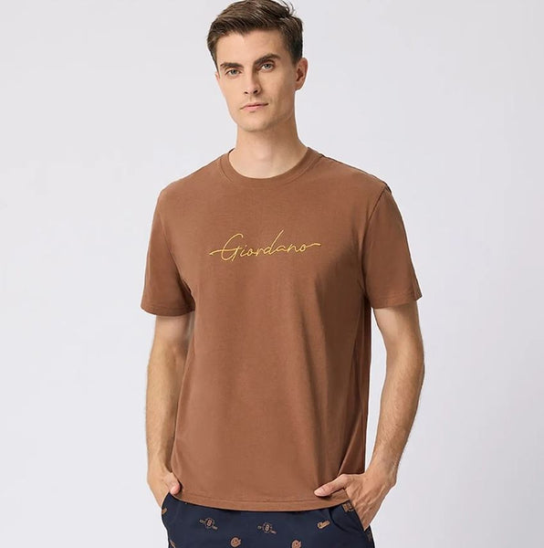 Cotton Jersey Crewneck Short Sleeve Slim Print Tees (Signature Tees)