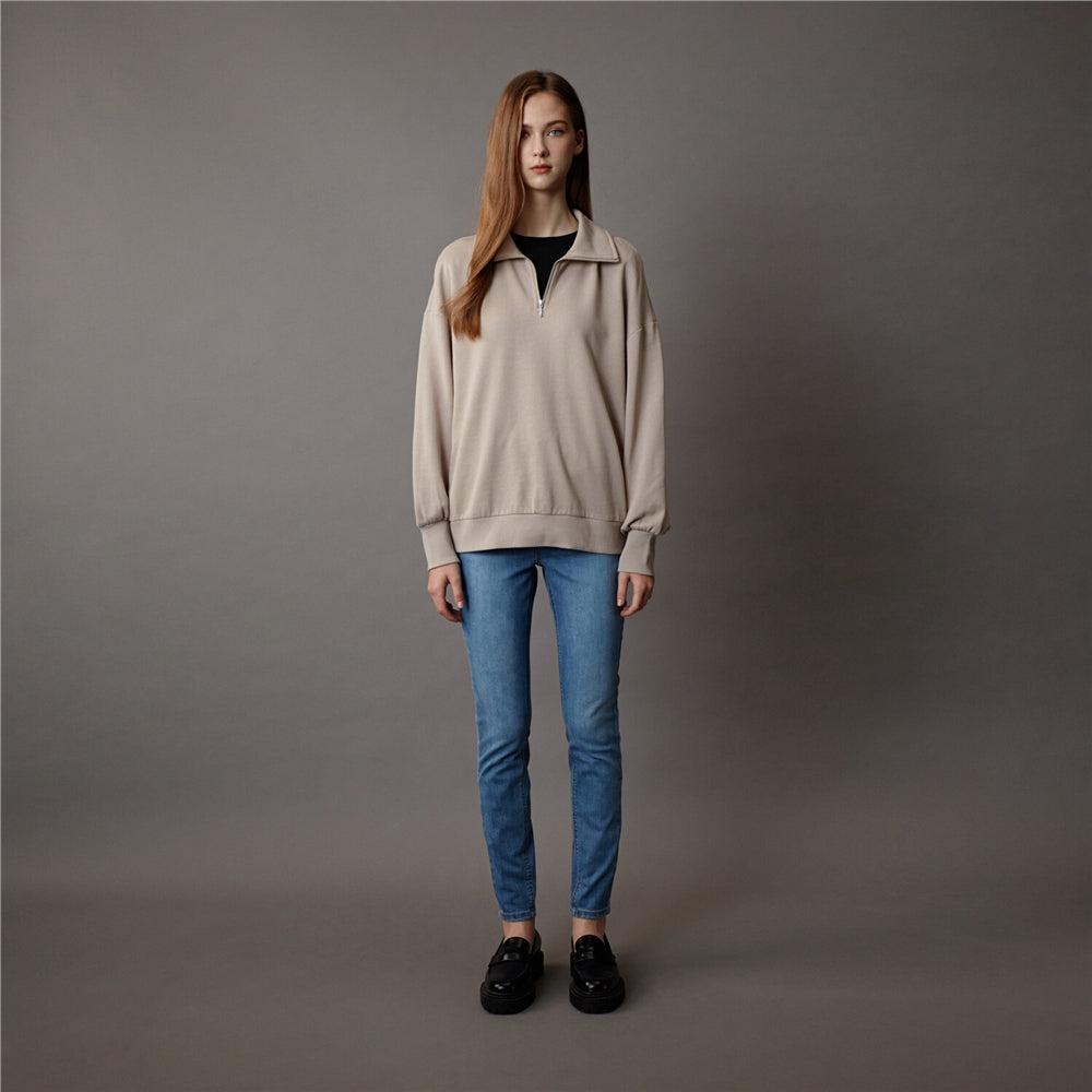 بنطلون جينز نسائي من القطن/الفيسكوز/الإيلاستين