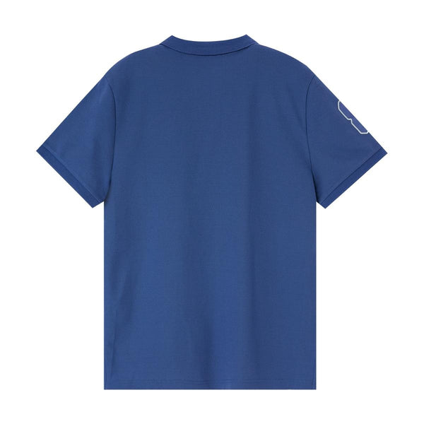 Cotton/Lycra Pique Flat Knitted Collar Short Sleeve Slim Embroidery Lion Polo