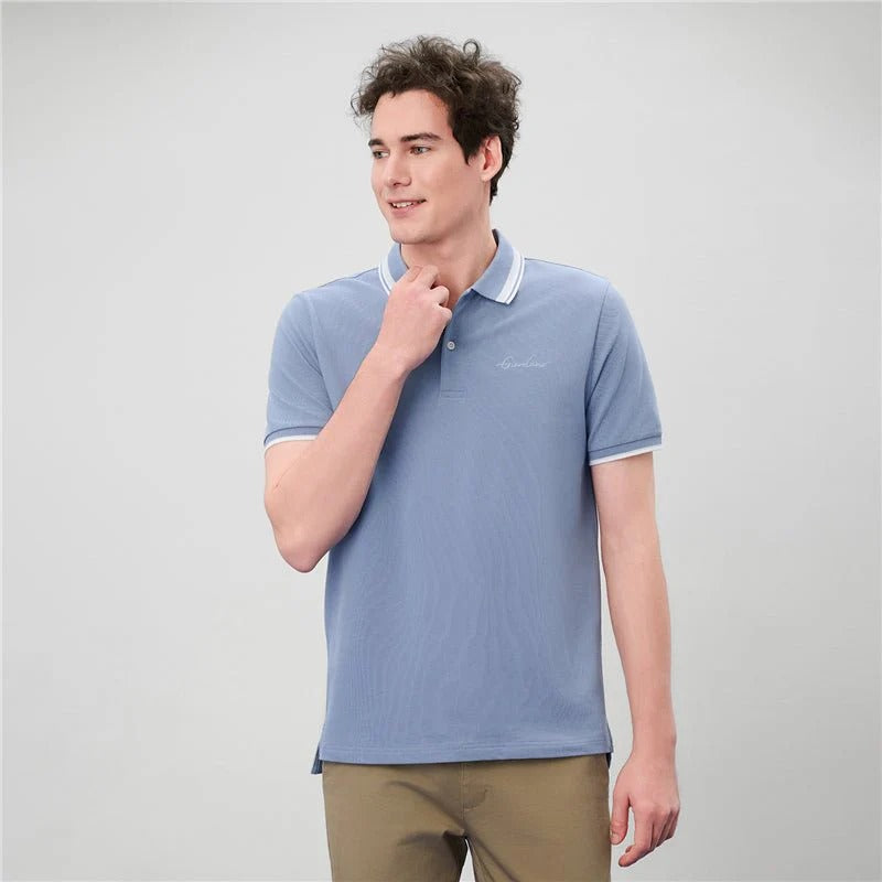 Men's Slim Pique Polo With Contrast Collar & Signature Embroidery