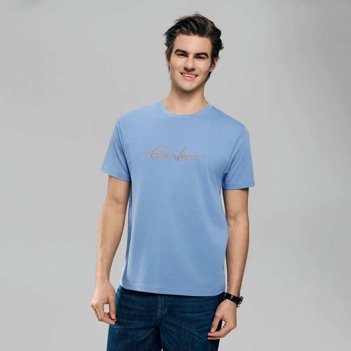 Men's Slim Fit Cotton Signature Print Tee