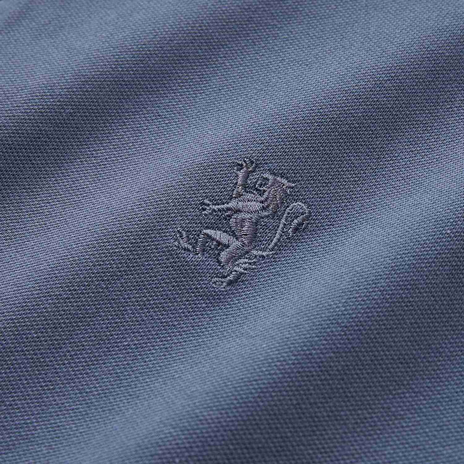 Men's Slim Fit Small Lion Zipper Polo