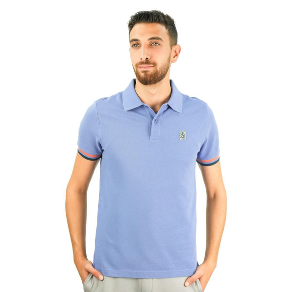 Cotton Pique Flat Knitted Collar Short Sleeve Slim Embroidery Solid Polo