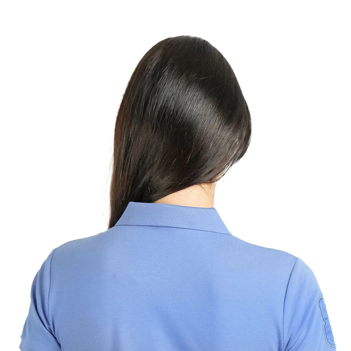 Women Cotton/Lycra Pique Flat Knitted Collar Short Sleeve Classic Slim Embroidery Bold Polo