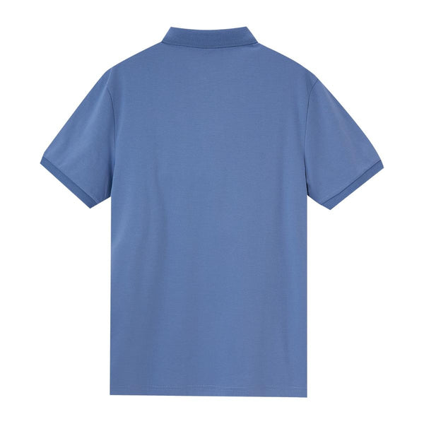Cotton Interlock Flat Knitted Collar Short Sleeve Slim Embroidery Solid Polo (Liquid Touch)