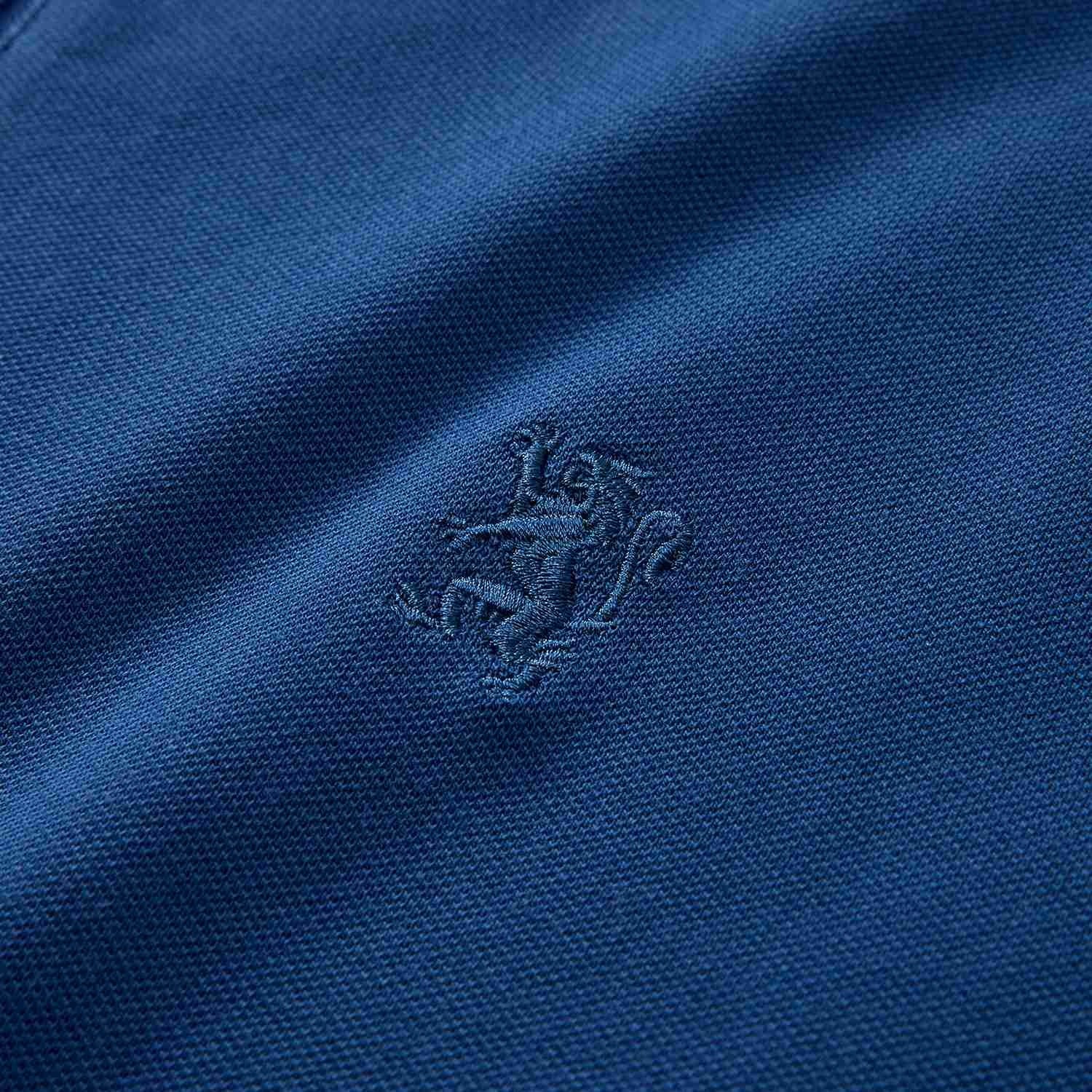 Men's Slim Fit Small Lion Zipper Polo