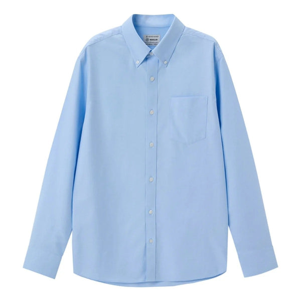 Cotton Oxford Flannel Long Sleeve Regular Wrinkle Free Shirt (Premium)