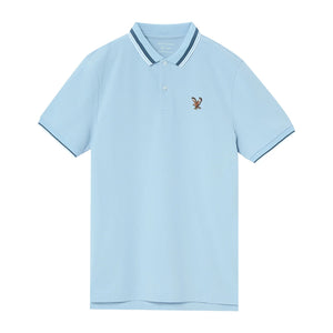 Cotton/Lycra Pique Flat Knitted Collar Short Sleeve Embroidery Solid Polo