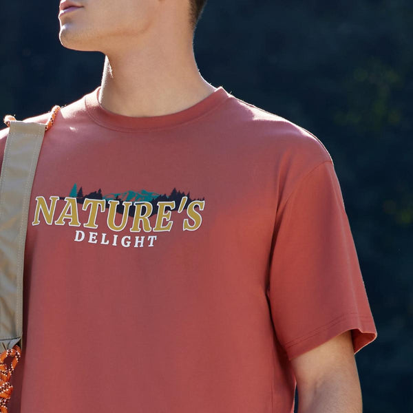 Cotton/Polyster Jersey Crewneck Short Sleeve Print Tees (Natural Delight)