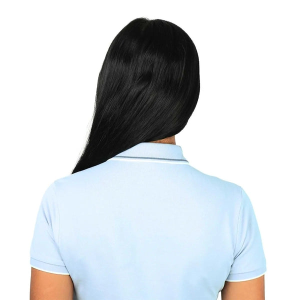 Women Cotton/Lycra Flat Knitted Collar Short Sleeve Classic Slim Solid Polo