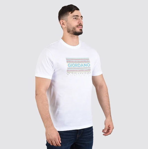 Cotton Jersey Crewneck Short Sleeve Slim Print Tees  (Signature Tees)