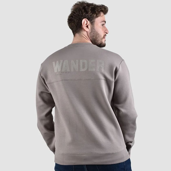 Cotton/Polyester/Spandex Interlock Crew Neck Long Sleeve Relax Print Tee (Wander)