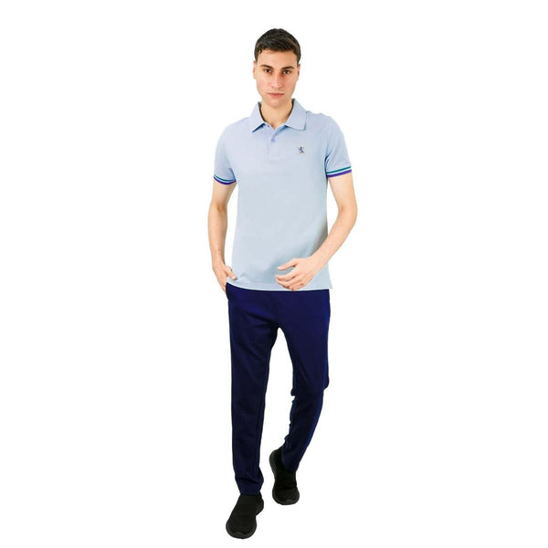 Cotton Pique Flat Knitted Collar Short Sleeve Slim Embroidery Solid Polo