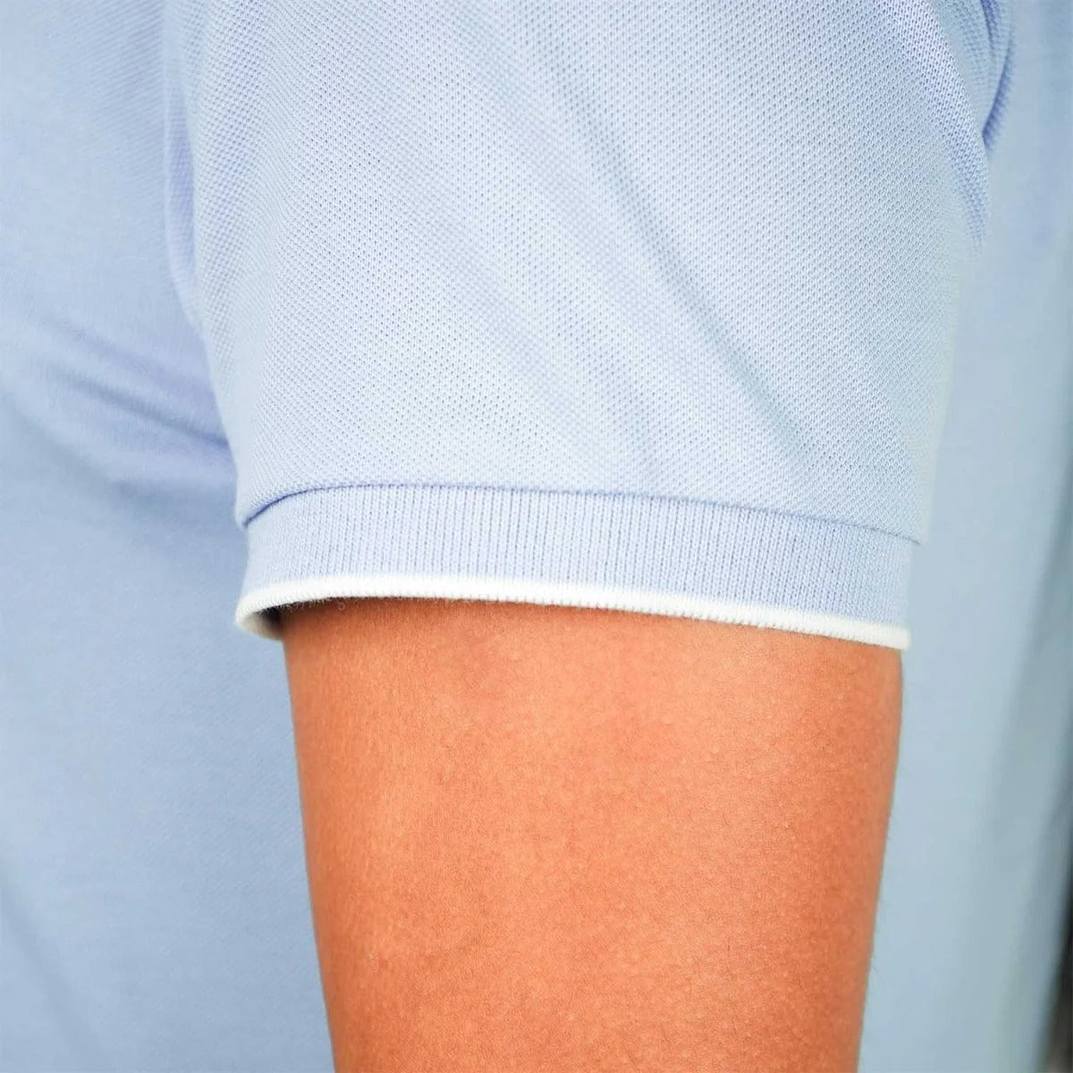 Women Cotton/Lycra Flat Knitted Collar Short Sleeve Classic Slim Solid Polo