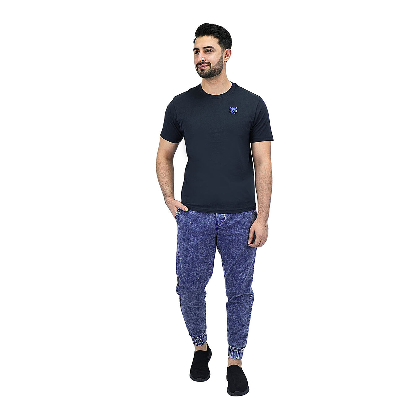 تيشيرت قطني مطبوع بأكمام قصيرة ورقبة دائرية (WWS)