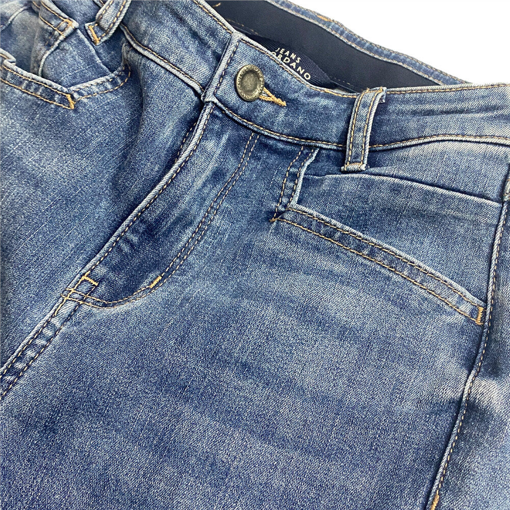 بنطلون جينز نسائي من القطن/الفيسكوز/الإيلاستين