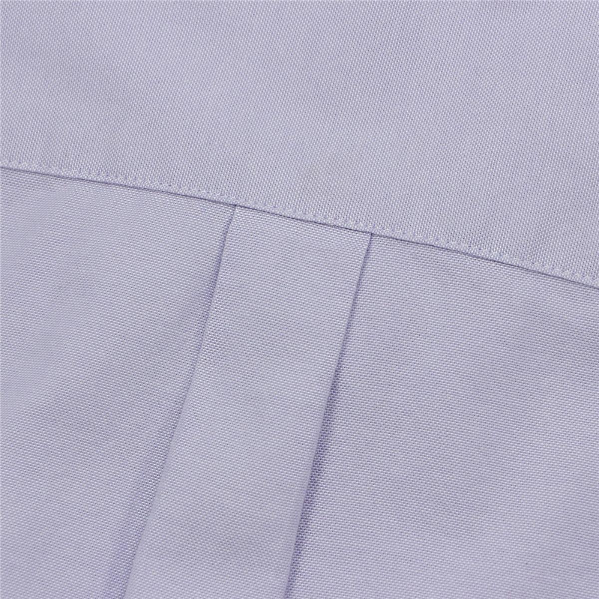 قميص قطني أكسفورد بأكمام طويلة وقصة ضيقة مطرزة، قابل للغسل