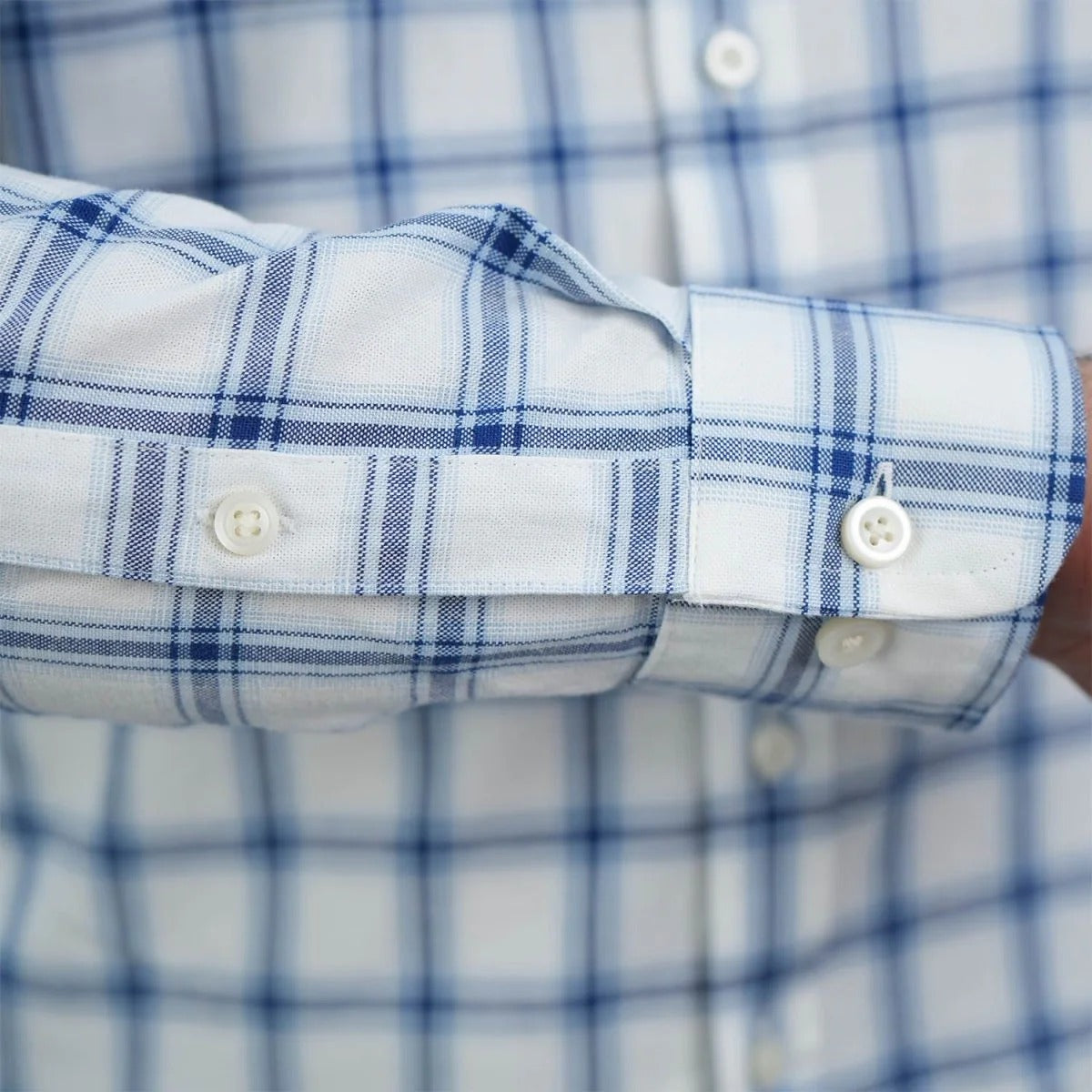 Cotton Oxford Long Sleeve Slim Embroidery Garment Wash Shirt