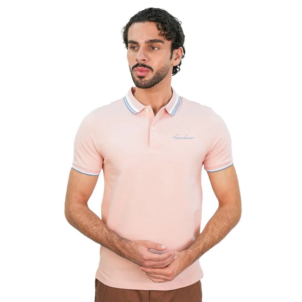 Men's Slim Pique Polo With Contrast Collar & Signature Embroidery