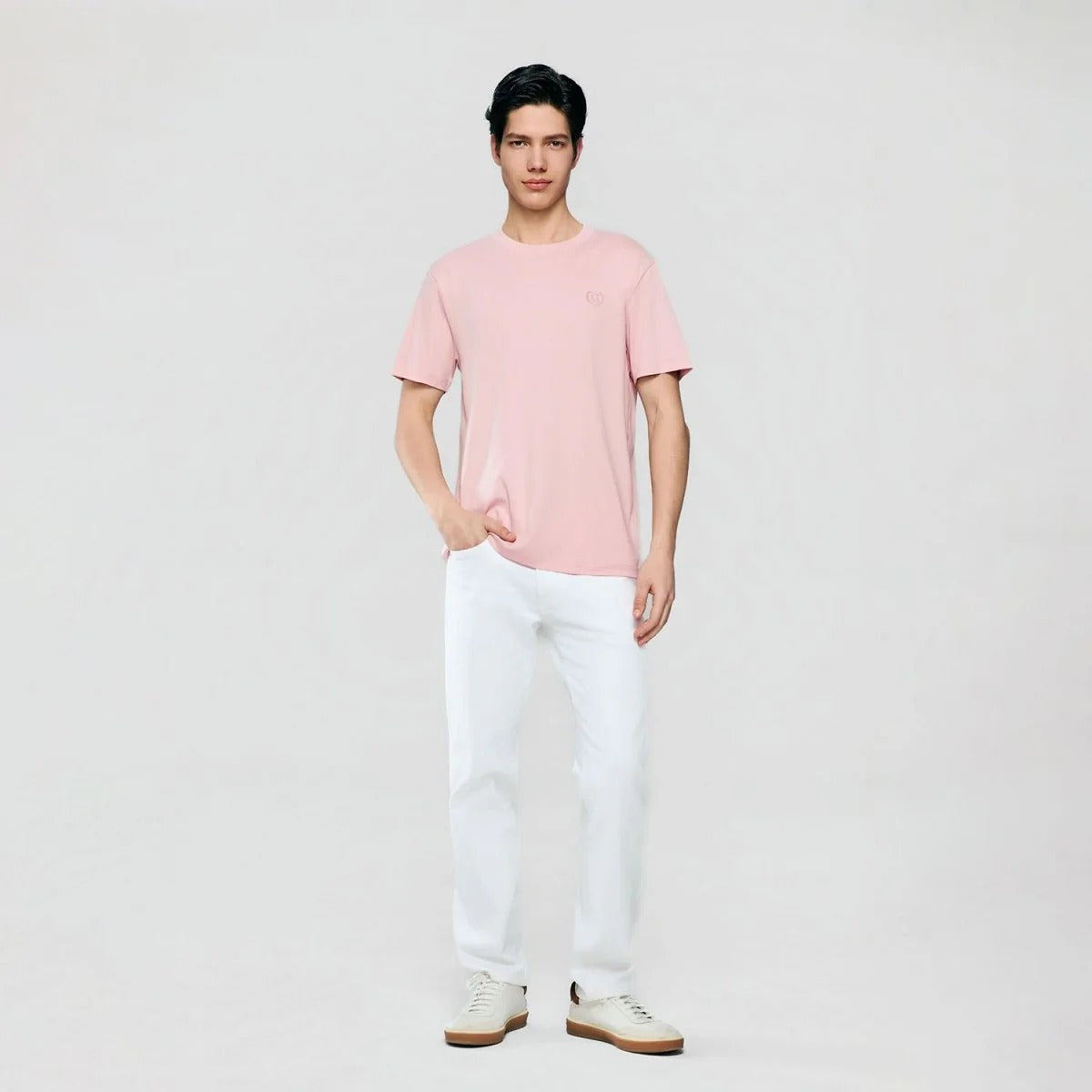 Men's Slim Fit Liquid Touch Cotton Crew Neck Tee (feel the difference)