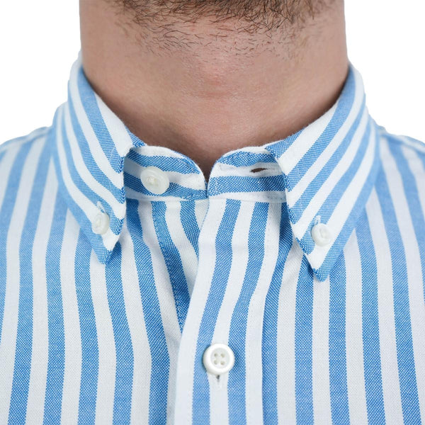Cotton Oxford Flannel Long Sleeve Slim Embroidery Garment Wash Shirt