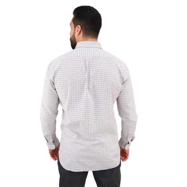 Cotton Oxford Long Sleeve Slim Embroidery Garment Wash Shirt