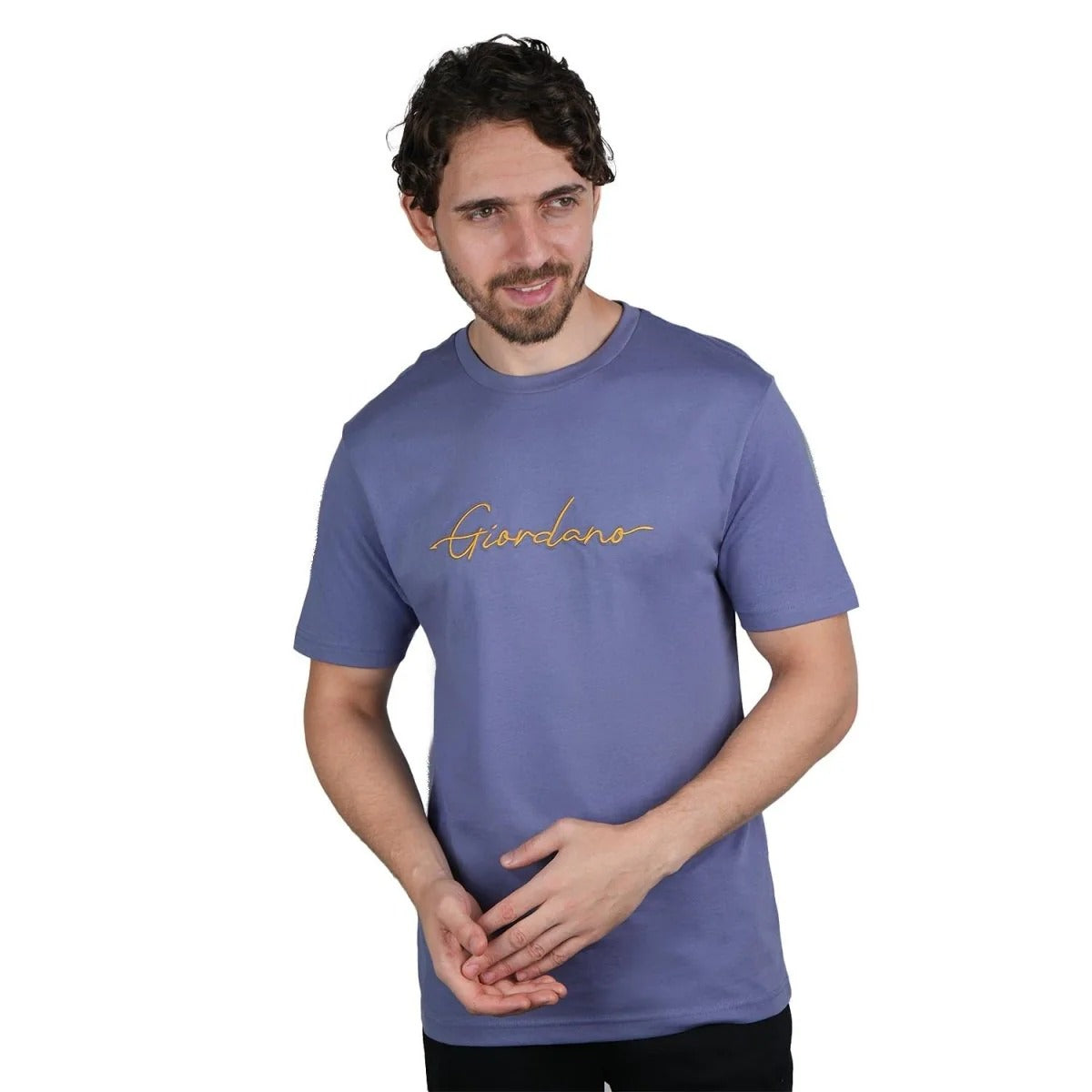 تيشيرت رجالي قطني بقصة ضيقة وطبعة مميزة