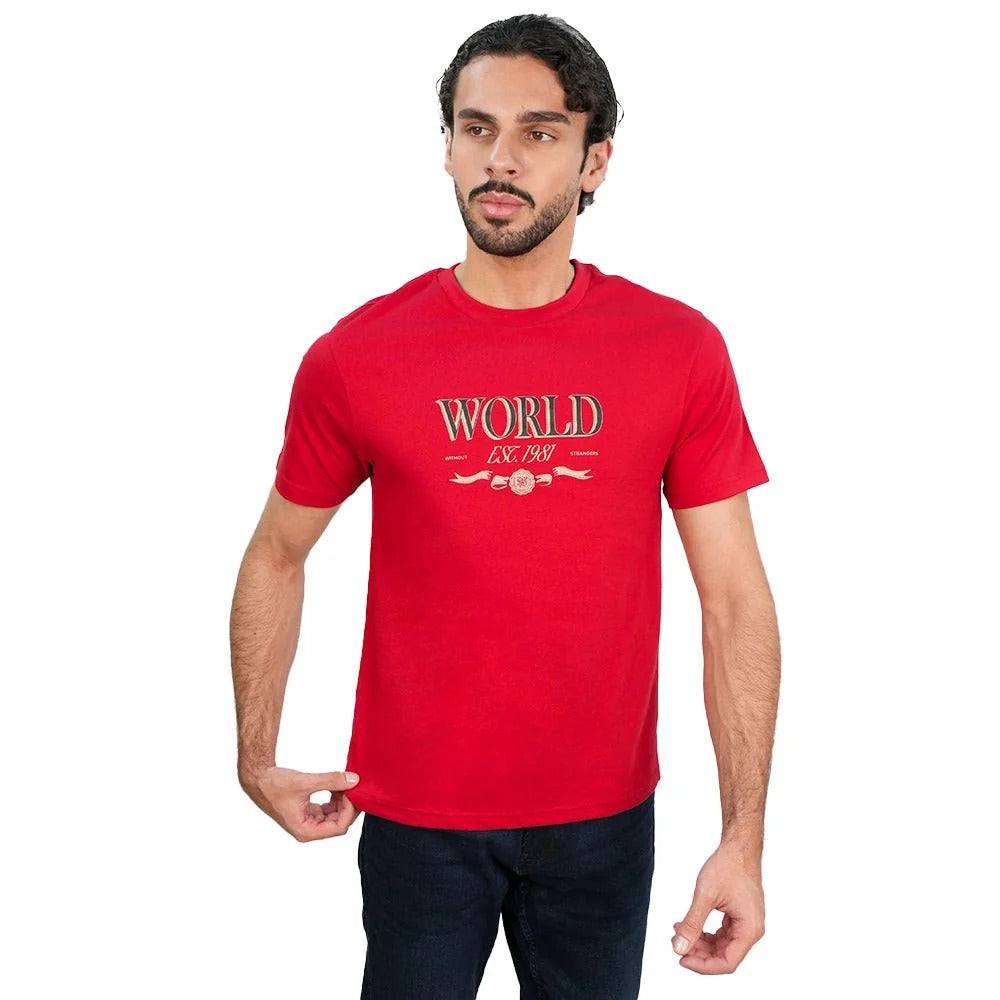 Men’s Slim Cotton Crew Neck WWS Graphic Print Tee