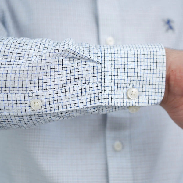 Cotton Oxford Flannel Long Sleeve Slim Embroidery Garment Wash Shirt