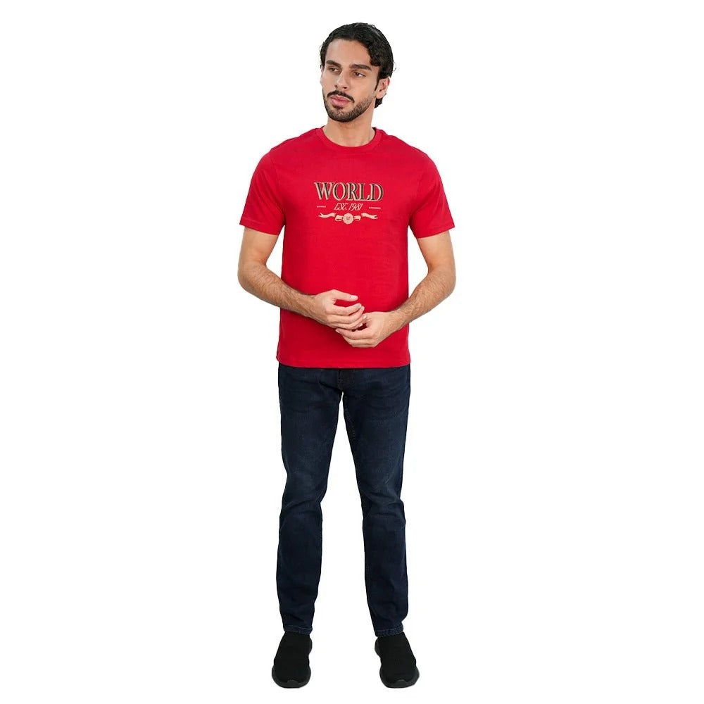 Men’s Slim Cotton Crew Neck WWS Graphic Print Tee