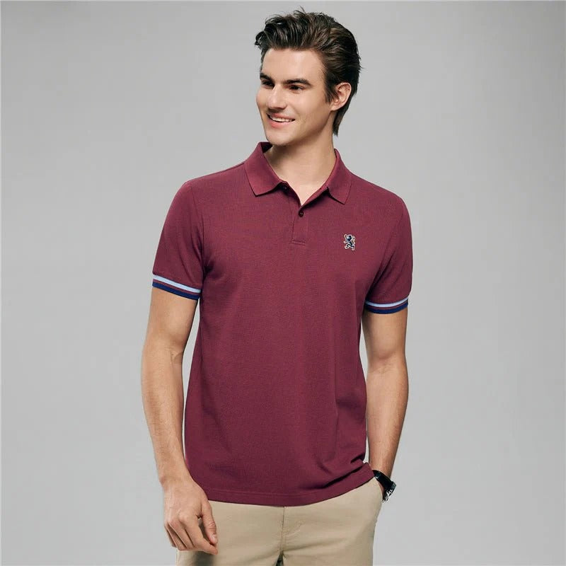 Men’s Slim Fit Embroidery Solid Polo
