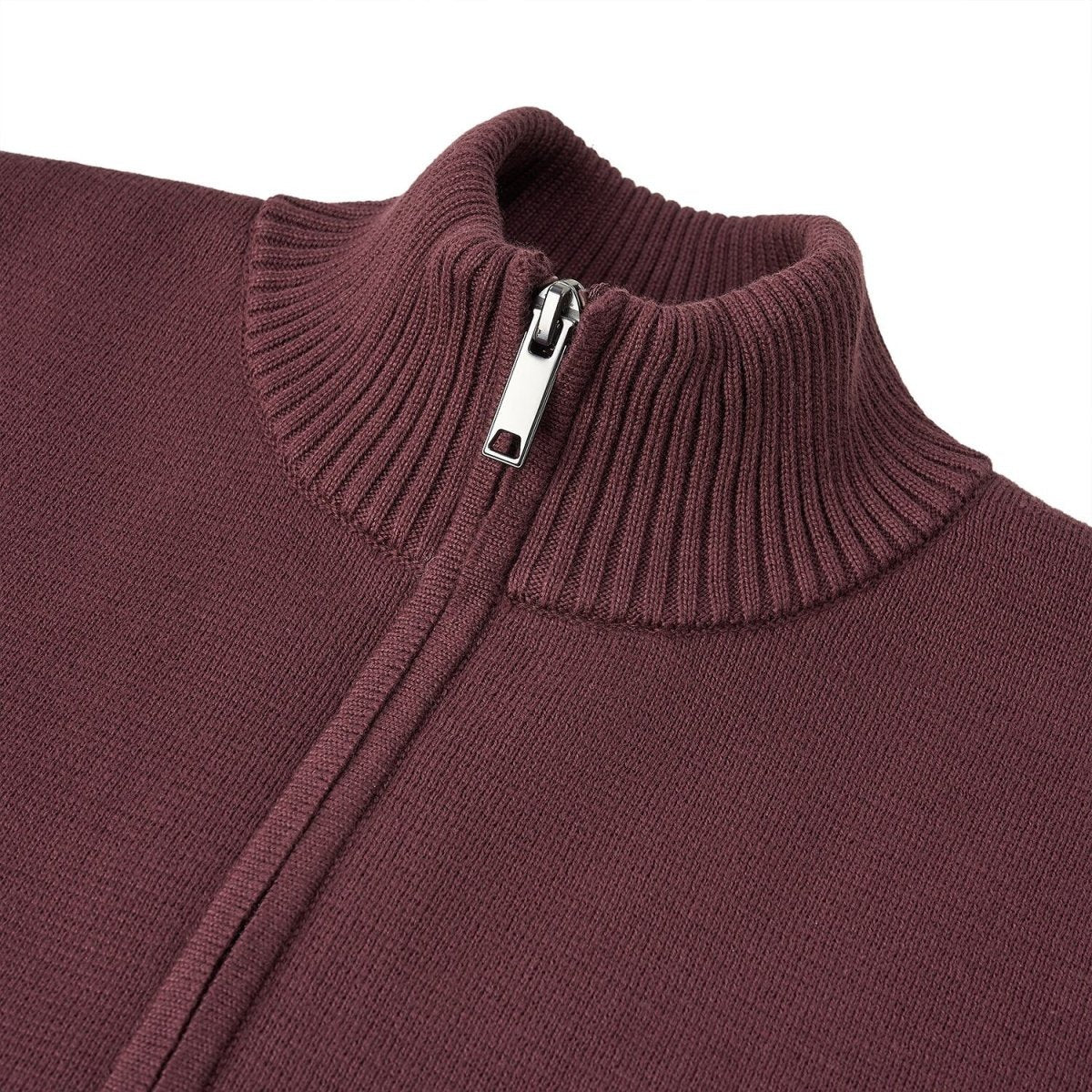 Men's Full-Zip Mock Neck Textured Knit Cardigan