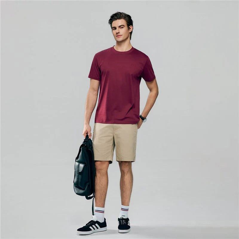 Men's Slim Fit Liquid Touch Cotton Crew Neck Tee (feel the difference)