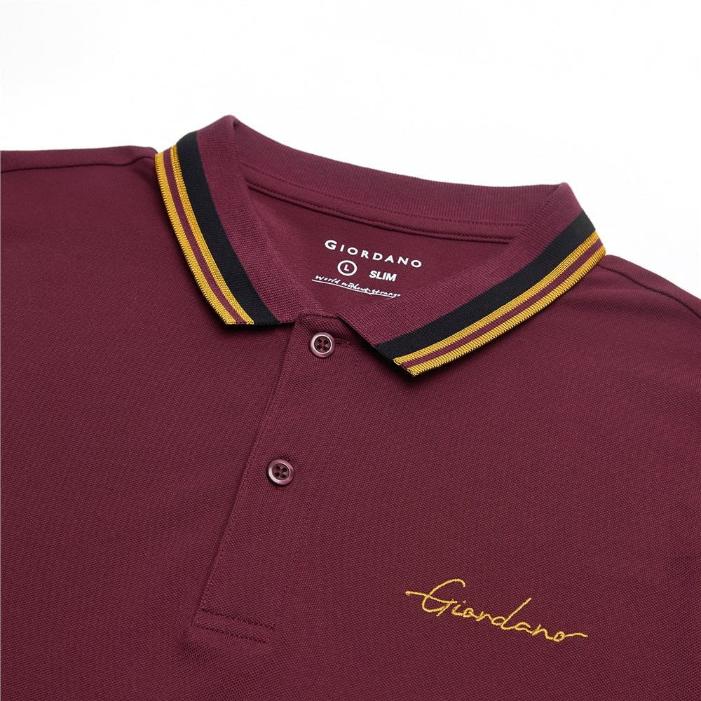 Men's Slim Pique Polo With Contrast Collar & Signature Embroidery