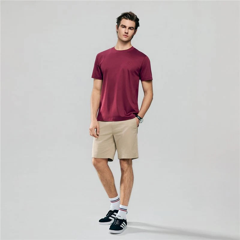 Men's Slim Fit Liquid Touch Cotton Crew Neck Tee (feel the difference)