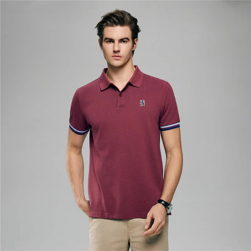 Men’s Slim Fit Embroidery Solid Polo