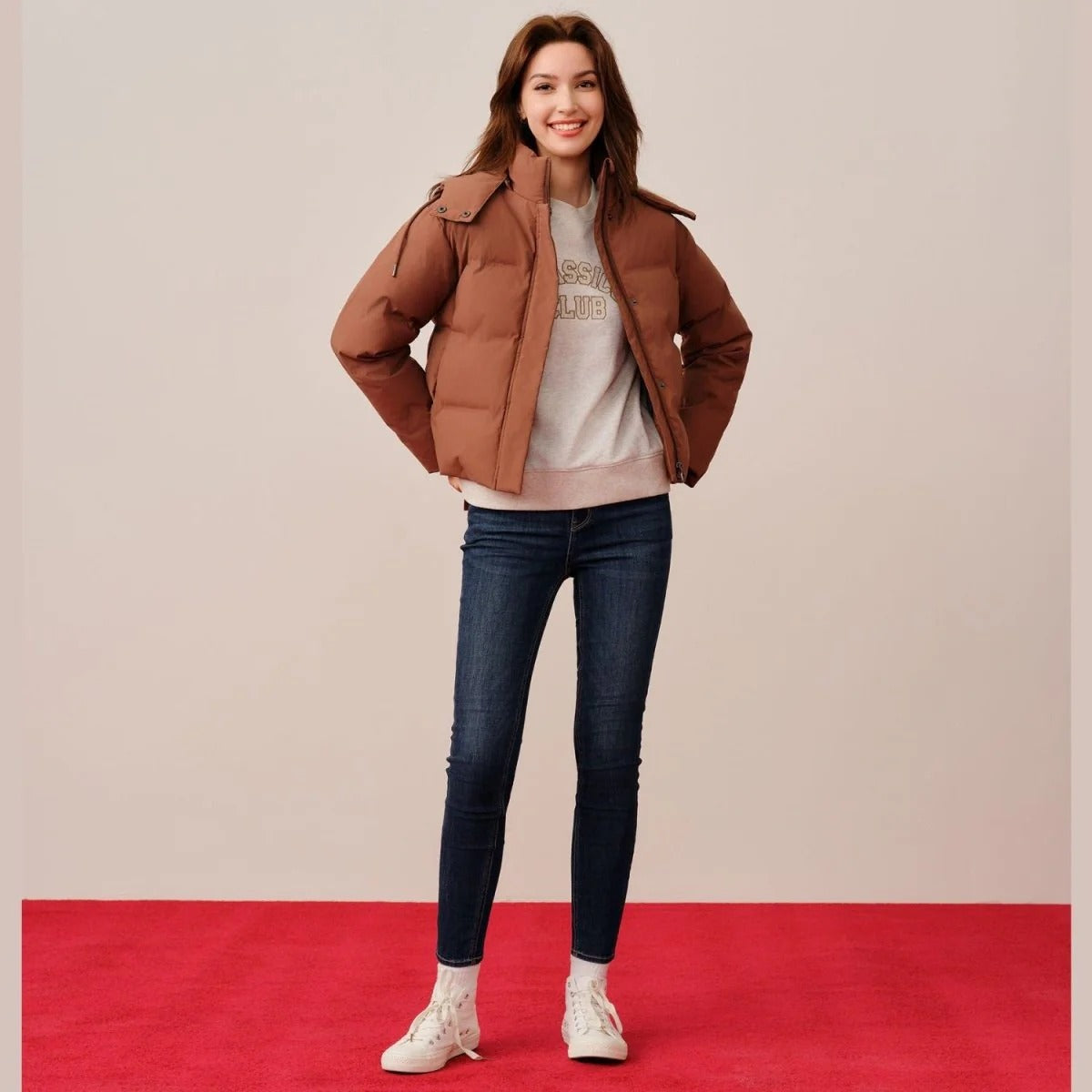 بنطلون جينز نسائي من القطن/الفيسكوز/الإيلاستين