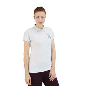 Women's Cotton/Lycra Pique Knitted Collar Short Sleeve Classic Slim Embroidery Bold Polo