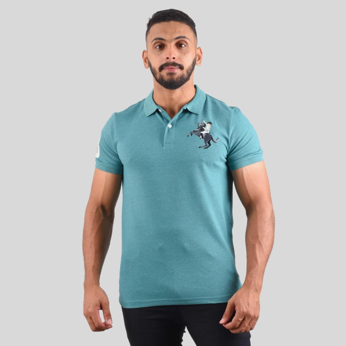 Cotton/Lycra Pique Knitted Collar Short Sleeve Slim Embroidery Bold Polo