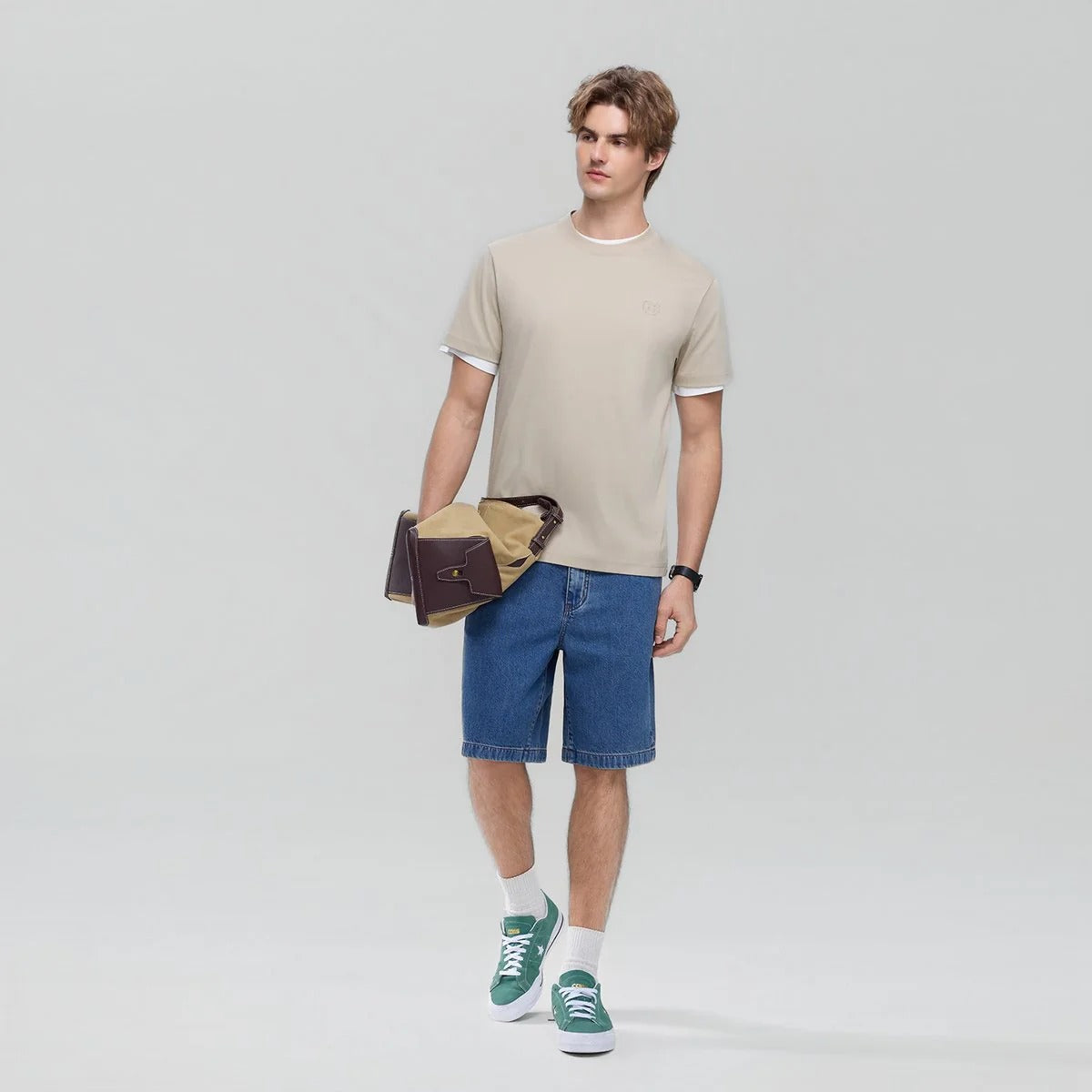 Men's Slim Fit Liquid Touch Cotton Crew Neck Tee (feel the difference)