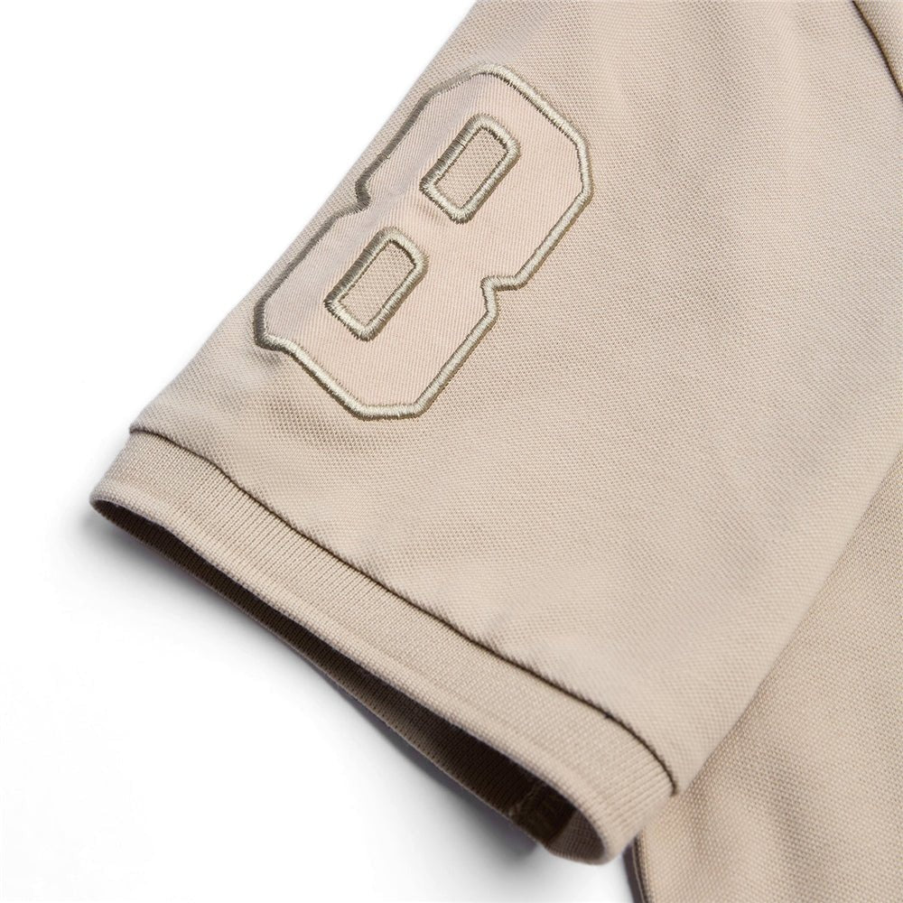 Men's Slim Fit 3D Lion Embroidery Lycra Pique Polo