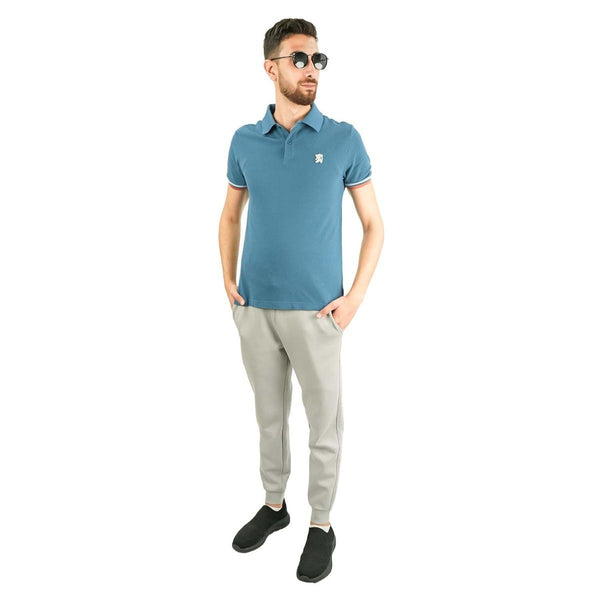 Cotton Pique Flat Knitted Collar Short Sleeve Slim Embroidery Solid Polo