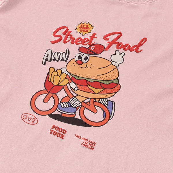 Women Cotton/Polyester Jersey Crewneck Short Sleeve Print Tee