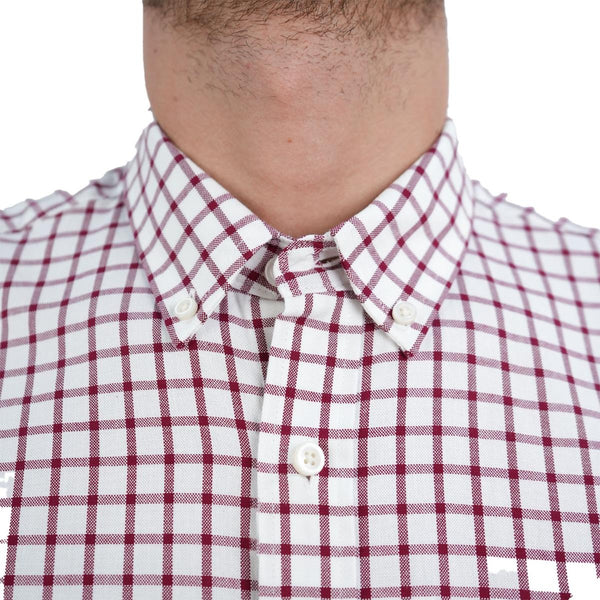 Cotton Oxford Flannel Long Sleeve Slim Embroidery Garment Wash Shirt
