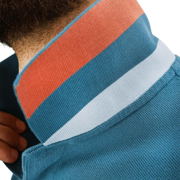 Cotton Pique Flat Knitted Collar Short Sleeve Slim Embroidery Solid Polo