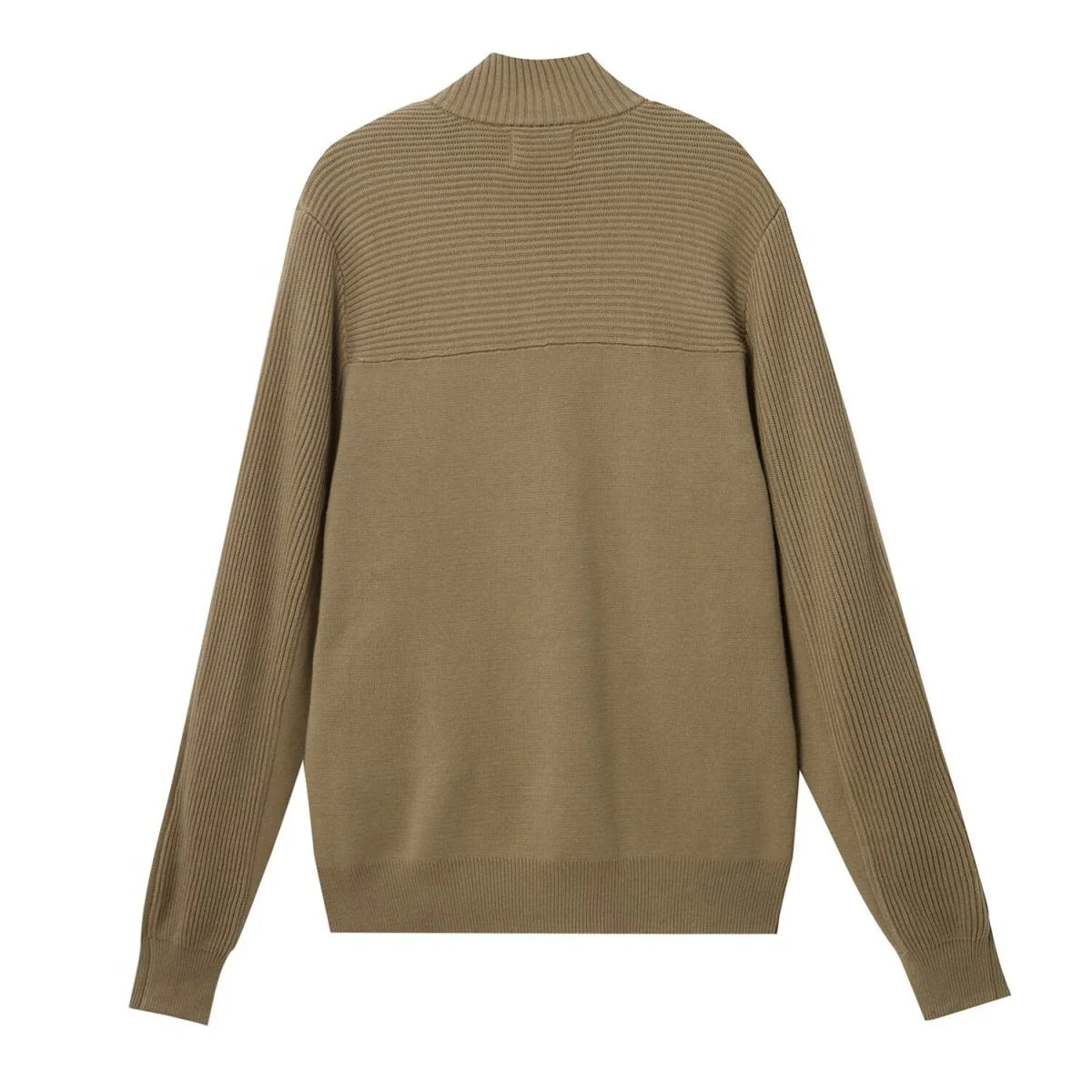 Men's Full-Zip Mock Neck Textured Knit Cardigan